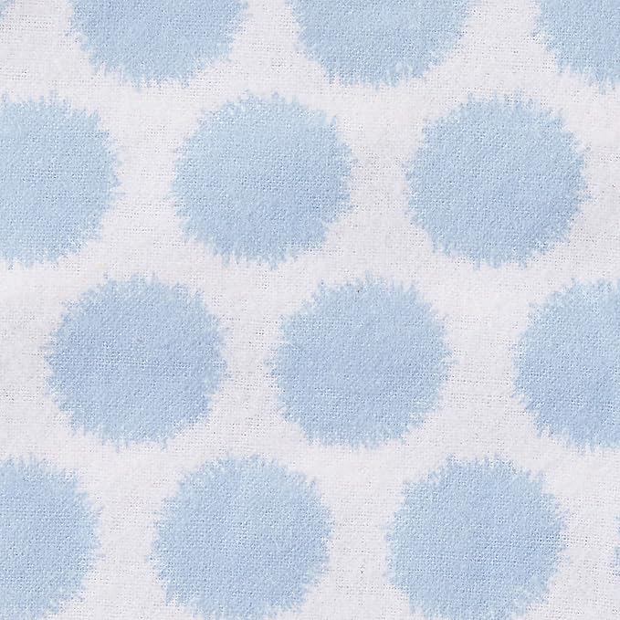 Luvable Friends Unisex Baby Cotton Flannel Receiving Blankets, Blue Dots 84-Pack, One Size
