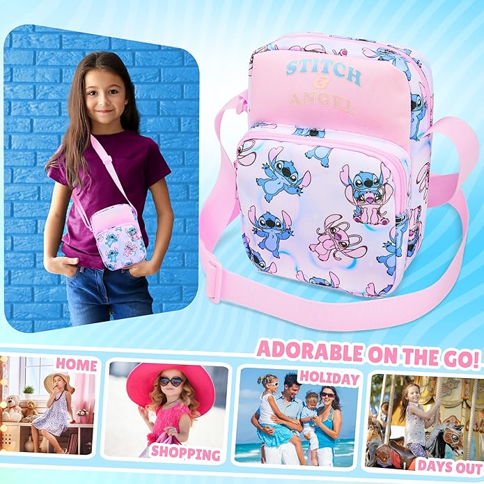 Disney Stitch Crossbody Bag Girls Teens Shoulder Bag Coin Purse Cute Stuff Travel Essentials Gifts for Girls
