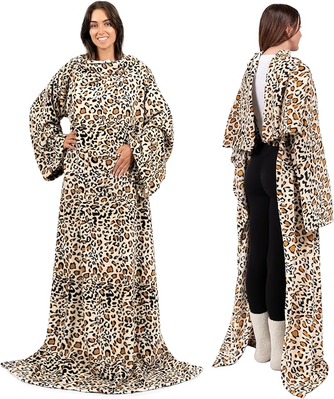 PAVILIA Wearable Blanket with Sleeves for Adult Women Men, Cozy Fleece Warm Wrap Throw with Arms, Gifts for Christmas, Wife