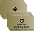 SaiTech IT RFID Blocking Card, 10 Pack Entire Wallet Purse Shield For Men & Women, NFC Contactless Bank Debit Credit Card Protector ID ATM Guard - Golden