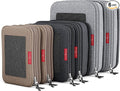 LeanTravel Premium Compression Packing Cubes for Travel - Suitcase Organizer Bags with Double Zipper & Breathable Mesh Panel - Space Saving Carry On Luggage Essentials (6-Pack, Grey, Black, Brown)