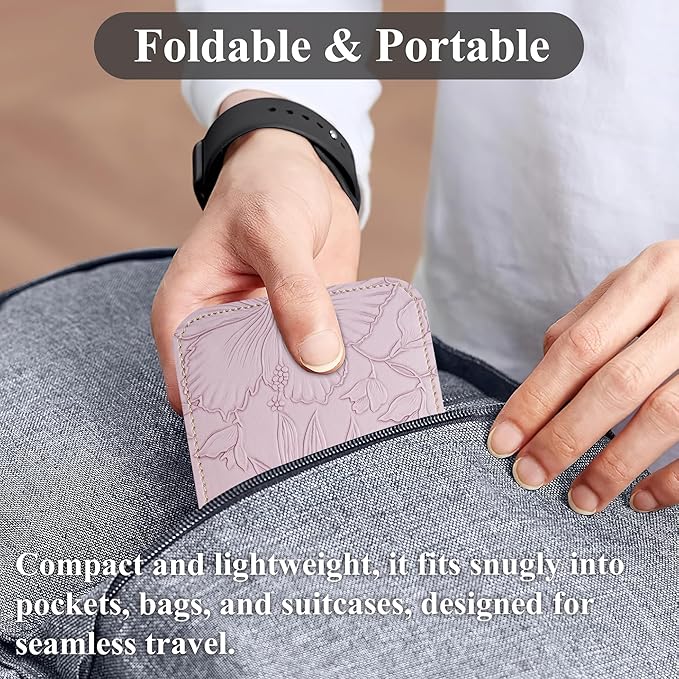Airplane Travel Essentials for Flying Flex Flap Cell Phone Holder & Flexible Tablet Stand for Desk, Bed, Treadmill, Home & in-Flight Airplane Travel Accessories(1-Carved Purple)