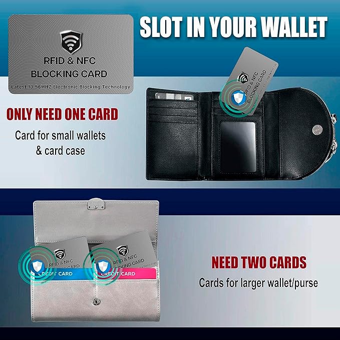 SaiTech IT 10 Pack of RFID Blocking Card, One Card Protects Entire Wallet Purse For Men & Women,NFC Contactless Bank Debit Credit Card Protector ID ATM Guard Card – Grey