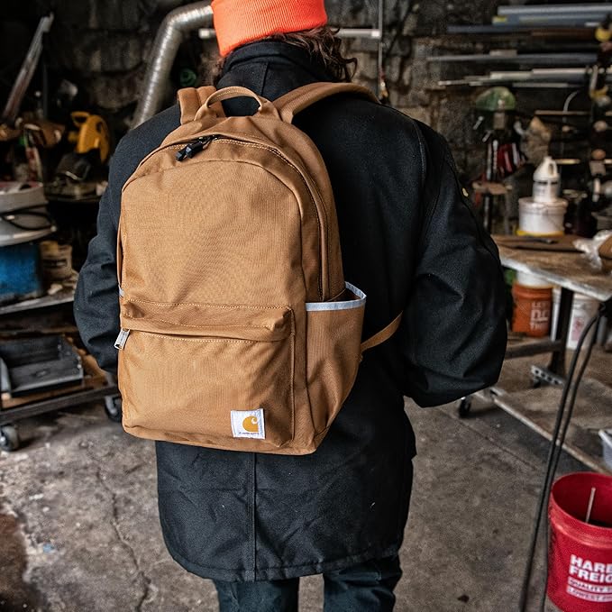 Carhartt 21L Classic Laptop Backpack, Water-Resistant Pack W/ 15" Laptop Sleeve and Organizational Compartments, Industry Red