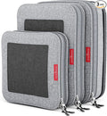 LeanTravel Premium Compression Packing Cubes for Travel - Suitcase Organizer Bags with Double Zipper & Breathable Mesh Panel - Space Saving Carry On Luggage Essentials (3-Pack, Grey)