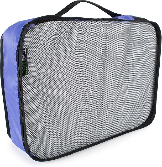 TraveltoGO 4-Piece Mesh Travel Packing Organizer Cube Set, Purple