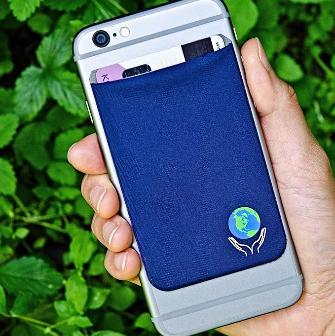 Phone Wallet - Adhesive Card Holder - Cell Phone Pouch - Stick on Lycra Pocket by Gecko - Carry Credit Cards and Cash